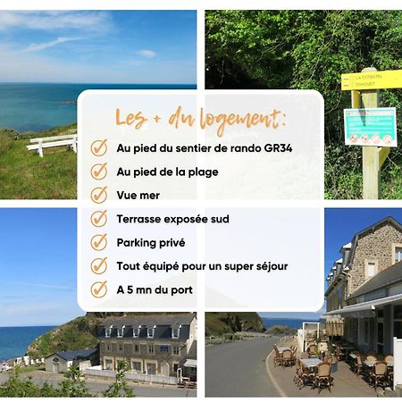 Appart' Avec Grande Terrasse Vue Mer -50M Plage Et Du Sentier De Randonnee Planguenoual Zewnętrze zdjęcie